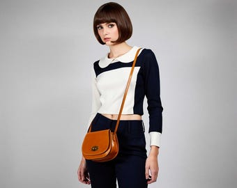 Italian Leather Crossbody Bag: Tan Brown Shoulder Bag, Made in Italy