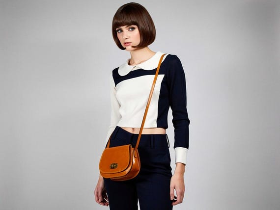Italian Leather Crossbody Bag: Tan Brown Shoulder Bag, Made in Italy