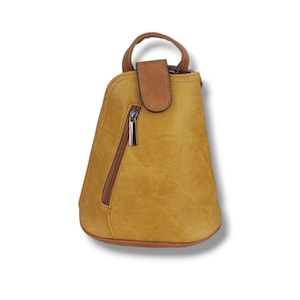 Mini sac à dos moutarde et marron