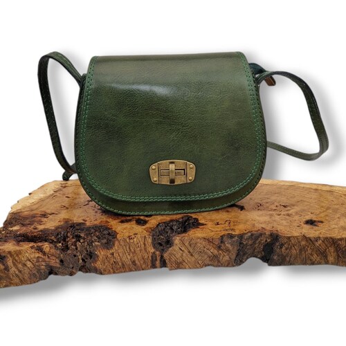 Italian-Made Green Flocked Velvet Watch Storage Bag With Inner Flap & Button Closure - Holds 1-3 Watches