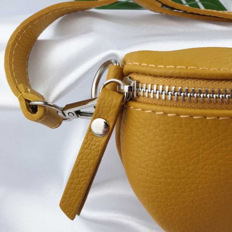 Mustard Yellow Italian Leather Hip Bag Bum Bag Women's Etsy