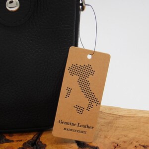 Bolso/bolsa de cuero negro para teléfono móvil, cruzado al hombro. imagen 4