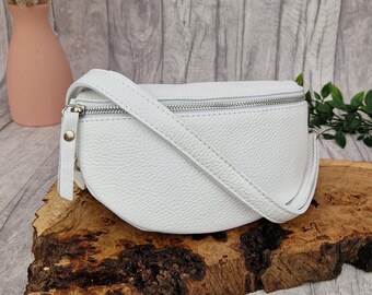 White Italian Leather Hip Bag | Bum Bag | Fanny Pack