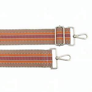 Orange Aztec Patterned Bag Strap | Detachable Bag Strap | Handbag Straps | Attachable Shoulder Straps for Handbags | Replacement Bag Straps