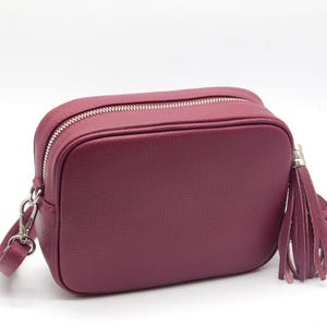 Burgundy Leather Bag, Womens crossbody bag, minimalist bag, bag for her, genuine leather bag, red crossbody bag, everyday bag, handmade bag