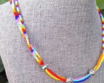 Rainbow Beaded Necklace