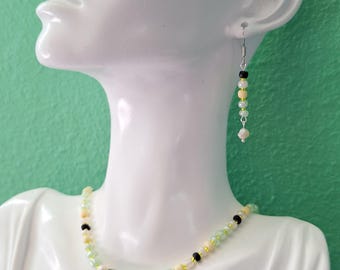 Perlen Halskette Ohrring Geschenk-Set Halskette Set Ohrring Schmuck Geschenk-Set Perlen Schmuck-Set Edelstein Halskette Perlen Ohrring Perlen Kette