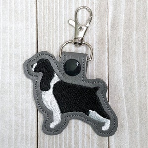 Special Edition- Embroidered English Springer Spaniel Key Fob, Springer Keychain, Dog Mom Accessory, Zipper Pull, Backpack Charm, Purse Clip