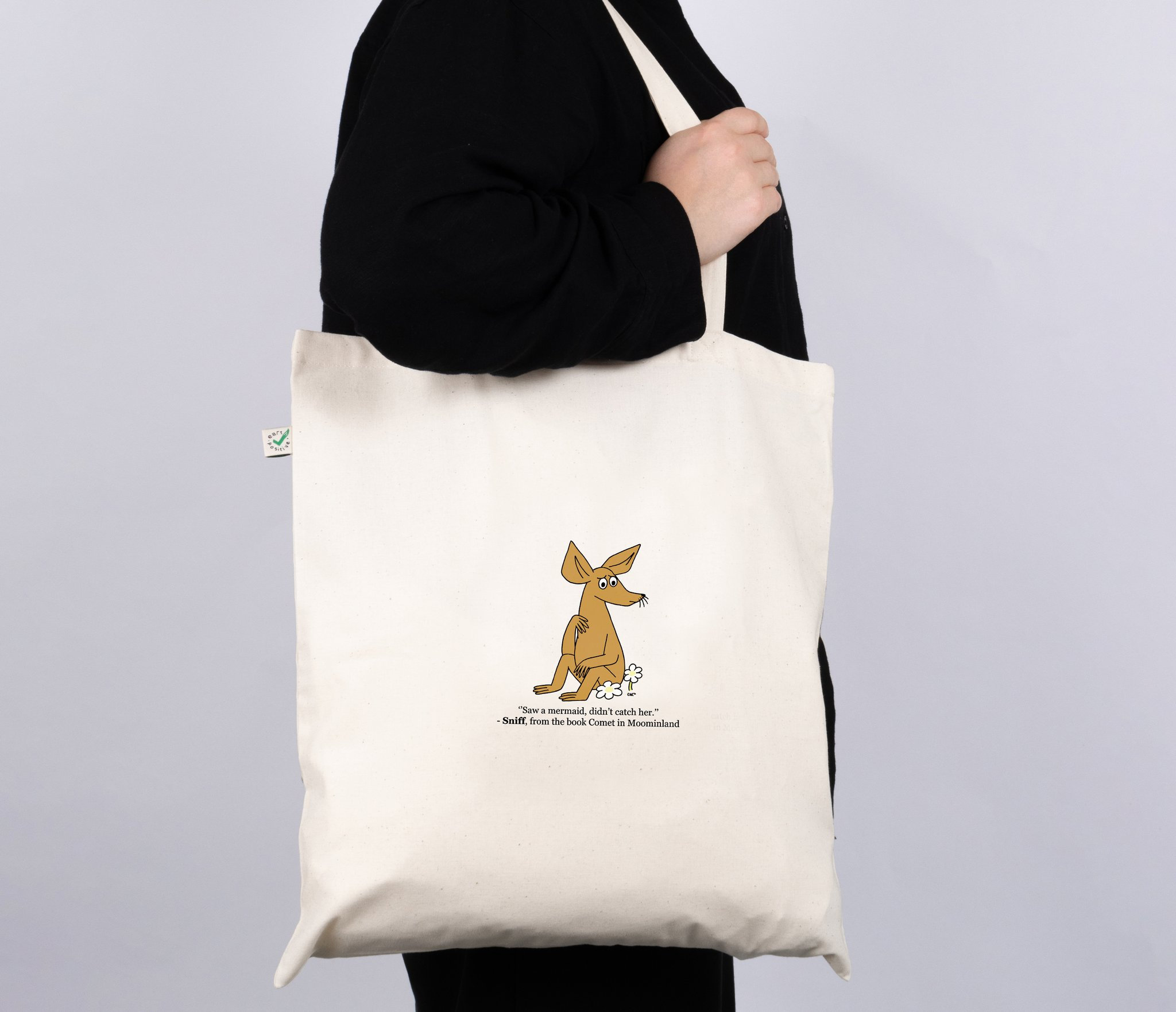 Grand Sac Fourre-tout Les Moumines (Moomin) En Coton Noir - Sac Shopping Durable éco-friendly - Neuf Avec étiquette