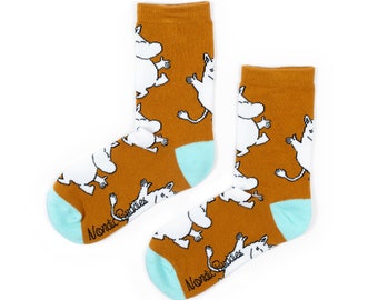 Moomin Socks for Women - Brown & Mint