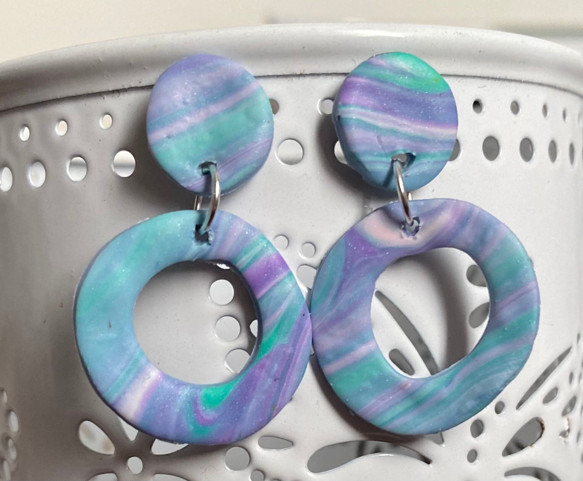 Multicolor Polymer Clay Ohrringe Etsy