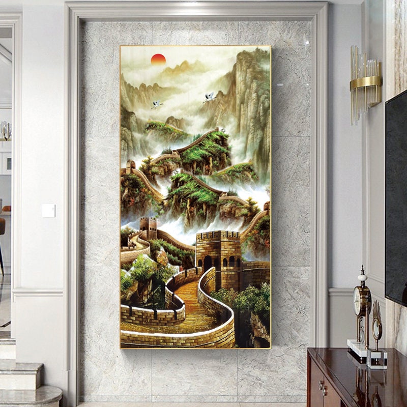 Great Wall of China Wall Decor Jinshanling Art China Landscape Etsy