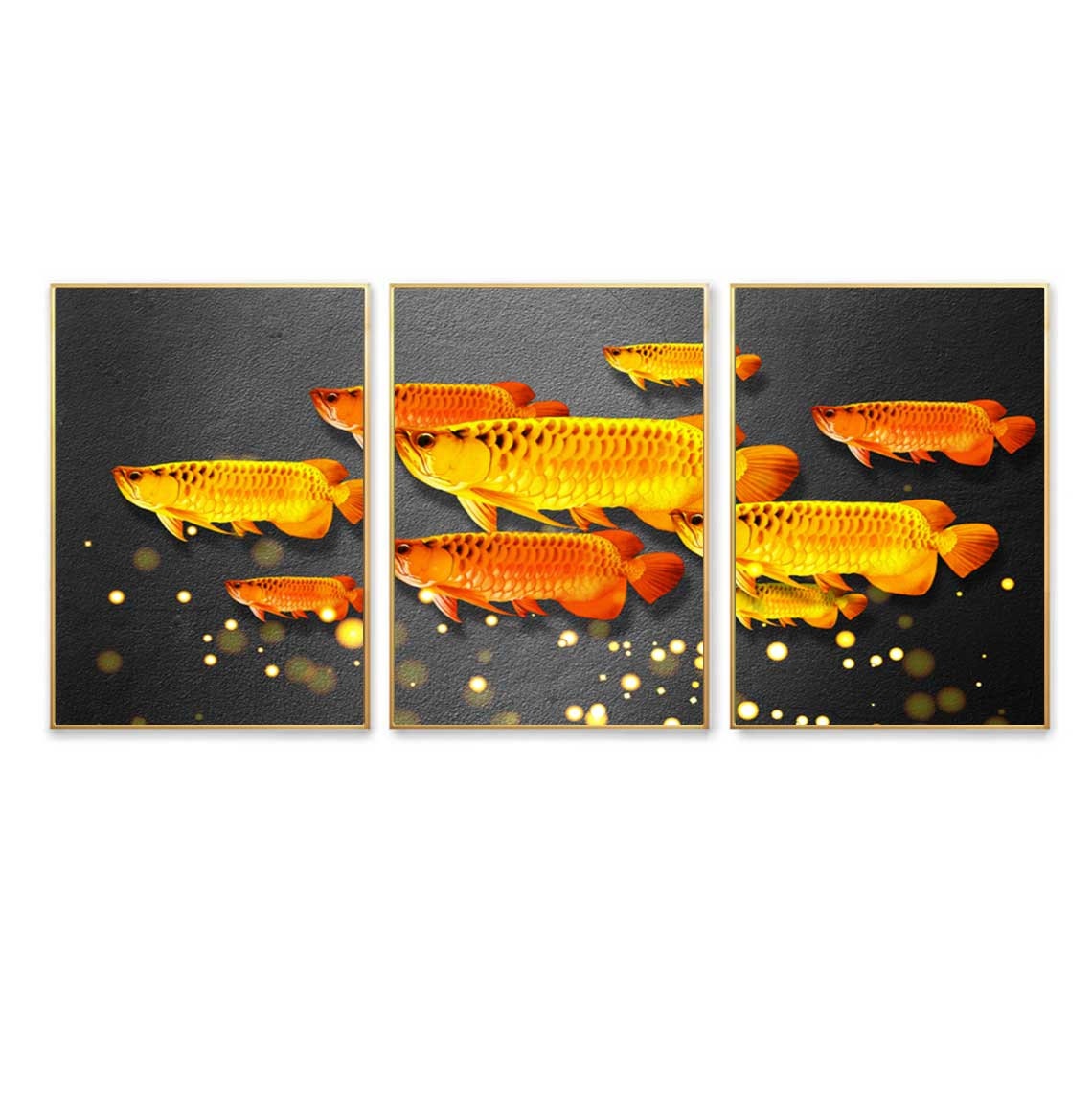 Set of 3 Gold fish wall art printable Living room decoration Etsy 日本