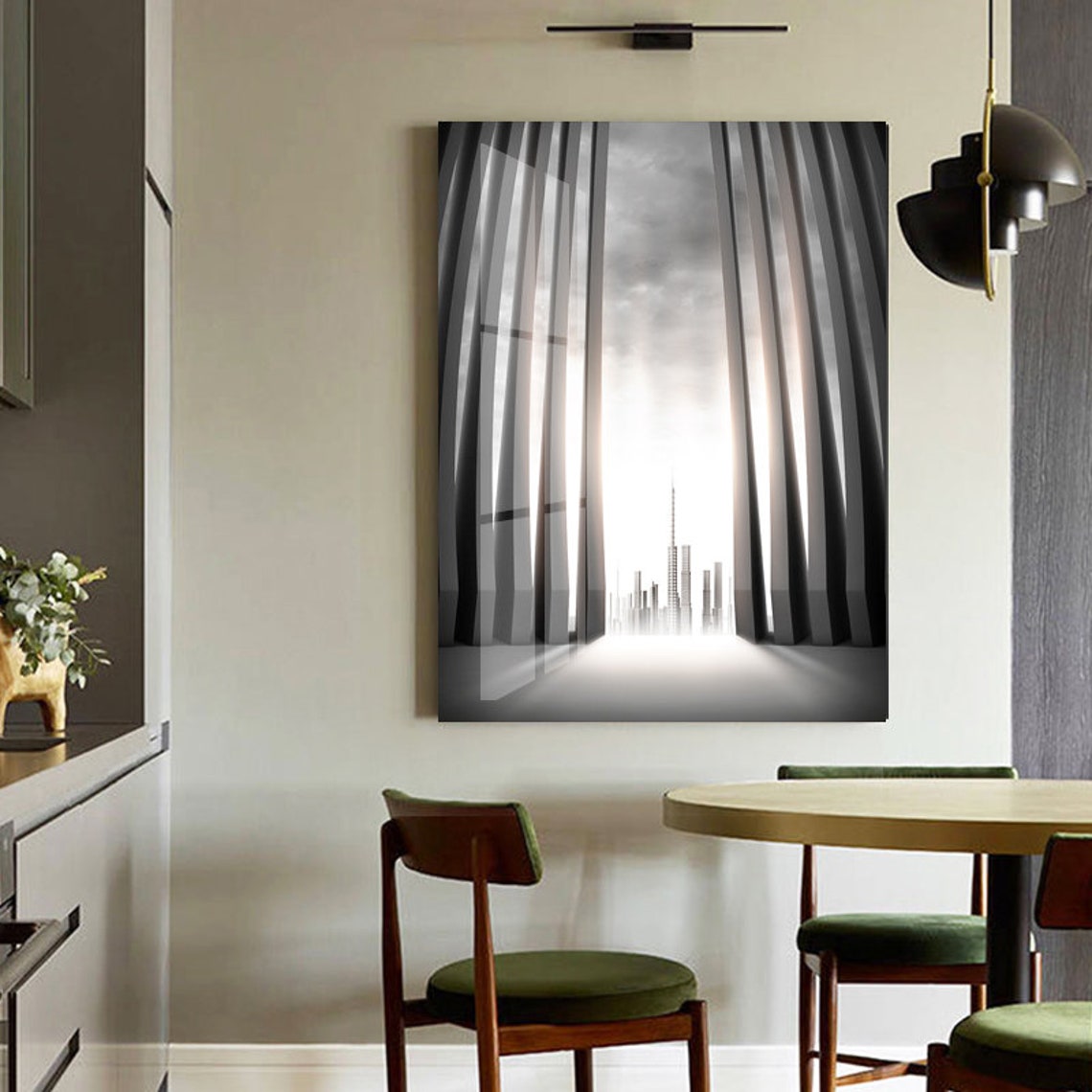 Abstract Living Room Modern Wall Art Decor Minimalist Shapes Etsy