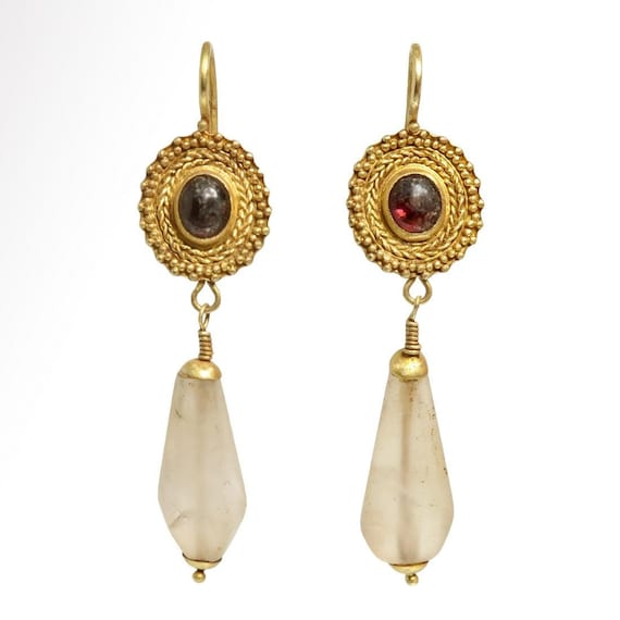 Roman Gold Drop Earrings--2nd Century A.D. - image 1