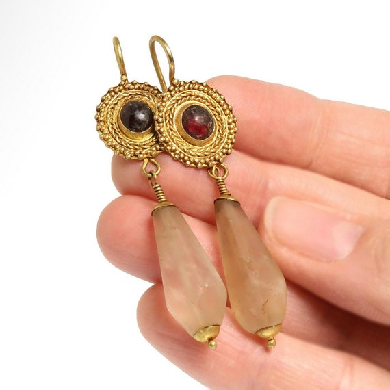 Roman Gold Drop Earrings--2nd Century A.D. - image 2