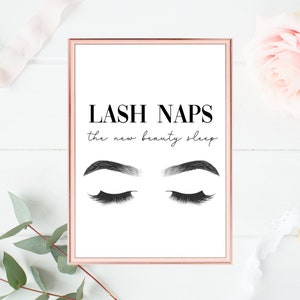 Lash Naps Print | The New Beauty Sleep | Digital Download | Beauty Salon Decor