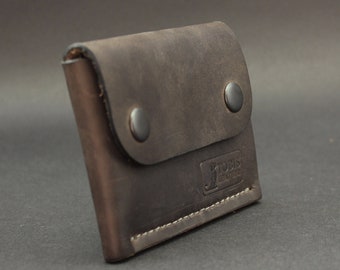 Cartera pequeña de cuero / Cartera minimalista / Cartera delgada / Cartera de hombre / Monedero / Regalo de cumpleaños para hombre
