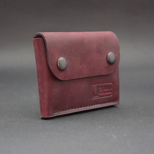Cartera pequeña de cuero / Cartera de bolsillo frontal minimalista / Cartera delgada / Cartera de hombre / Monedero de monedas / Regalo de cumpleaños para hombres