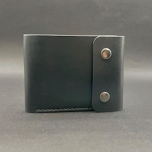 Bifold men wallet, hand dyed leather snap wallet, mens coin pocket wallet