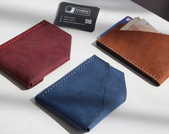 Slim Leather Card Case: Minimalist Front Pocket Wallet