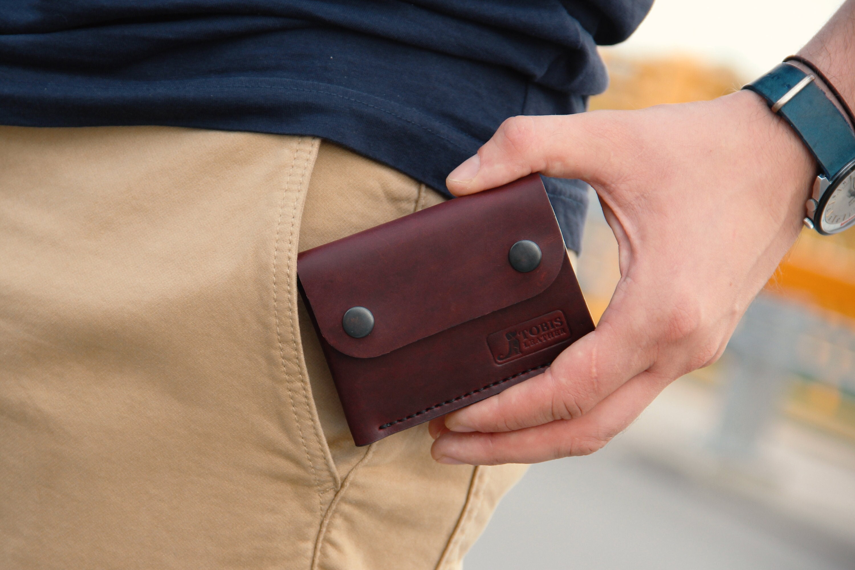 Natural Leather Key Fob, Coin, Ring Holder, Keychain 24-35mm 