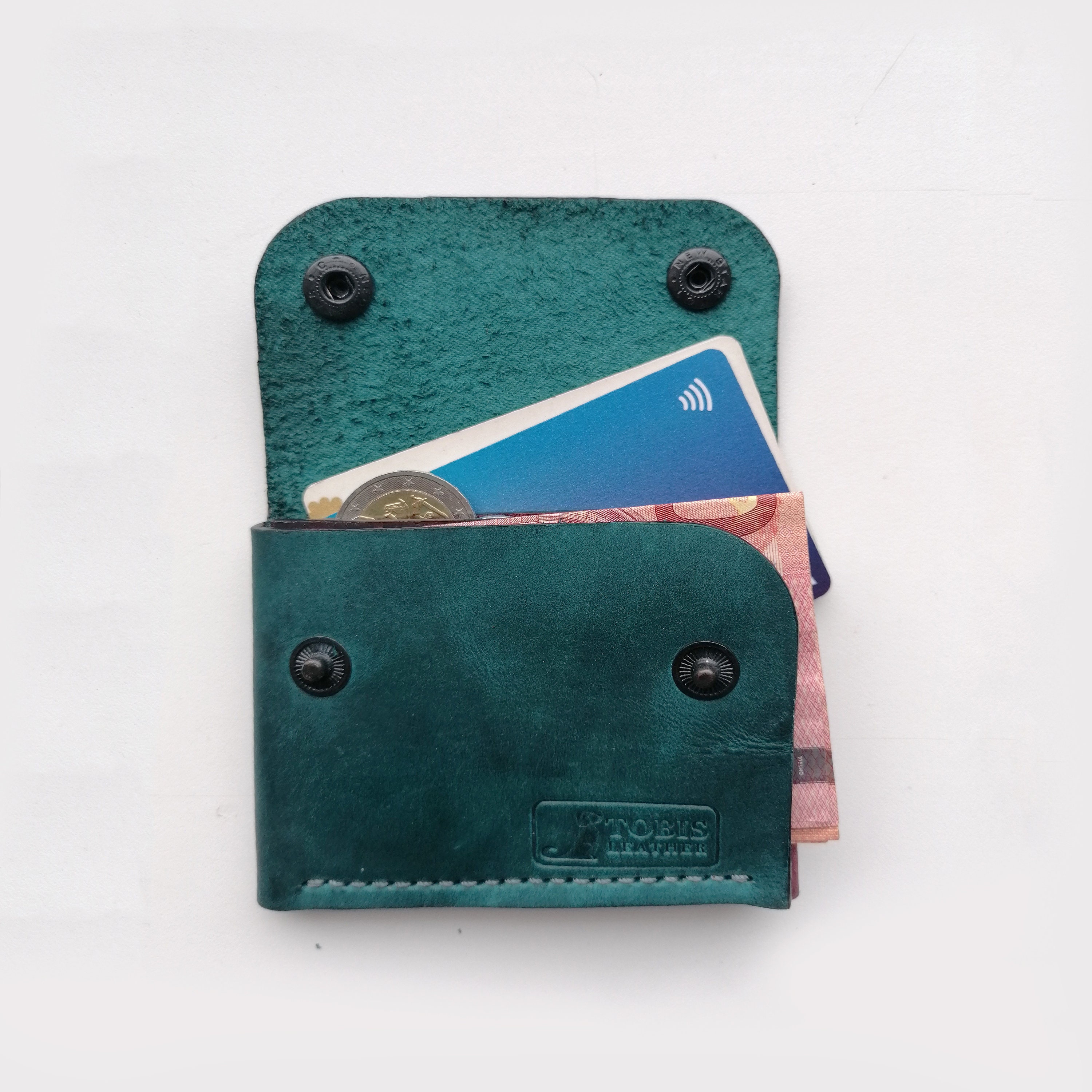 Handmade Unisex Pocket Size Wallet, Leather Minimalist Slim Card Holder