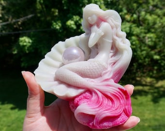 Mermaid Glow in the Dark | Mermaid in Shell | Mermaid Decor | Mermaid Life