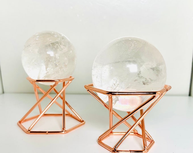 Reversible Sphere Stand Metallic 6sided Sphere Stands Crystal Display