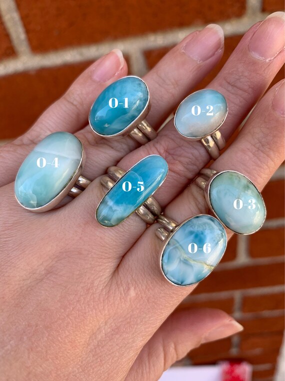 Larimar Rings Sterling Silver 0.925 | Adjustable … - image 9