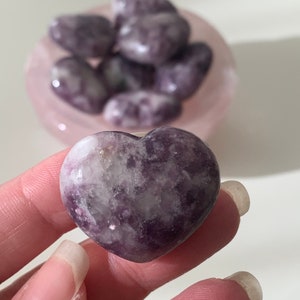 Lepidolite Mini Hearts | Purple Mica Mini Hearts