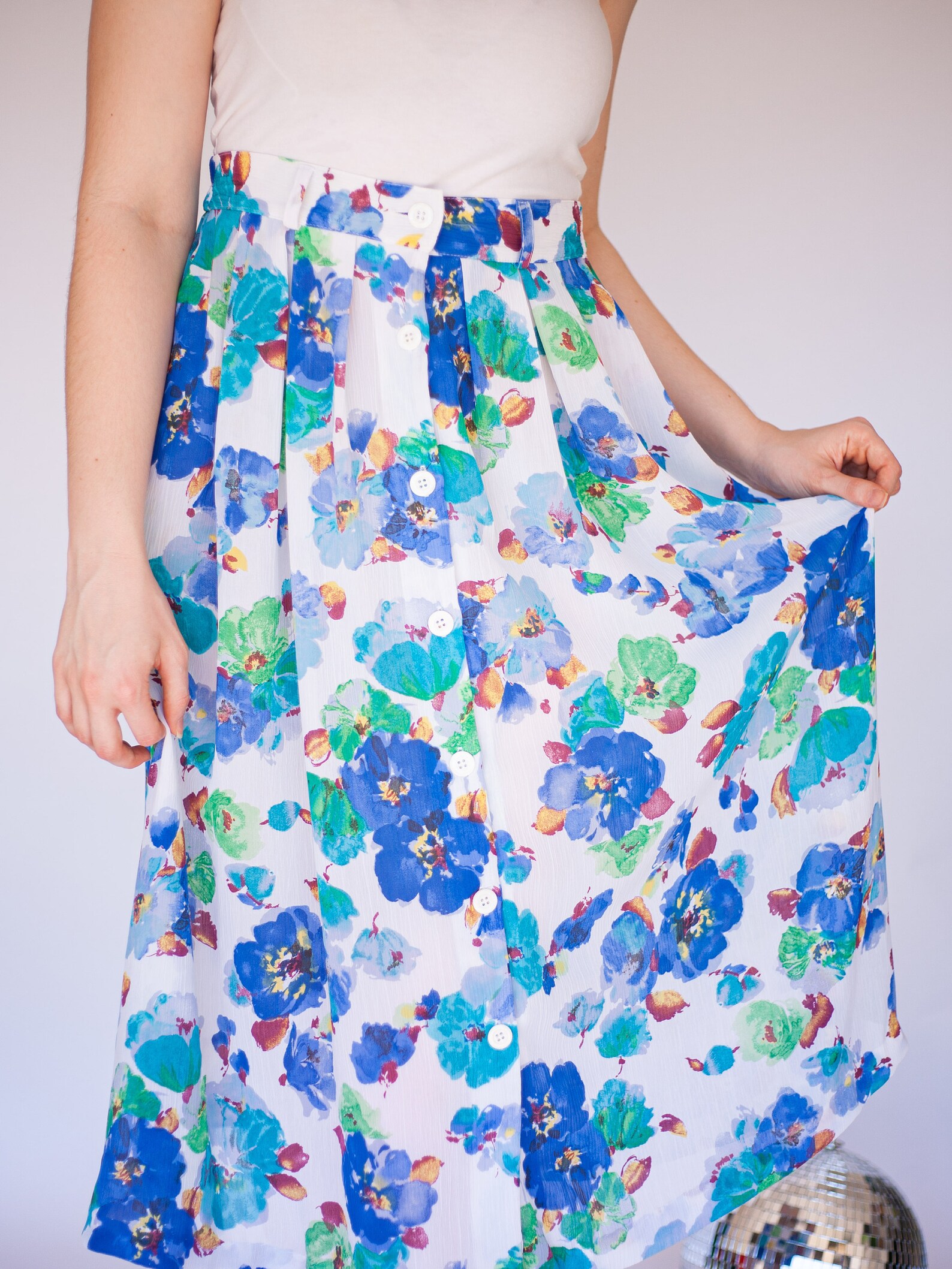 Blue floral skirt fits 1014 Etsy
