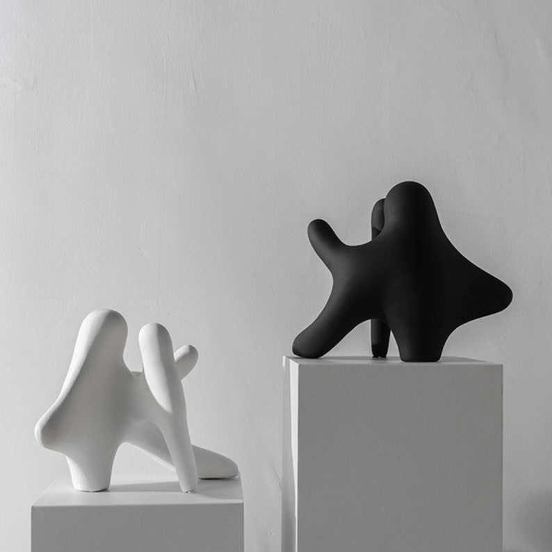 Dancing Abstract SculptureBlackWhiteDancer GiftsGifts for HerCouples giftCeramicElegance StatuesWedding giftAnniversary