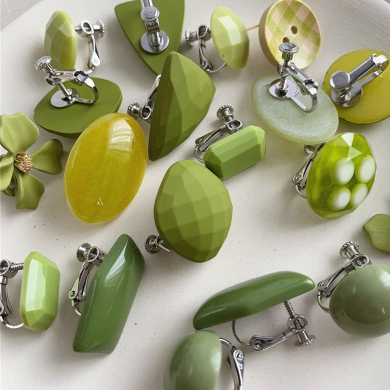 5 pairs Avocado color earring studsEar clipsBridesmaid GiftsGifts for her