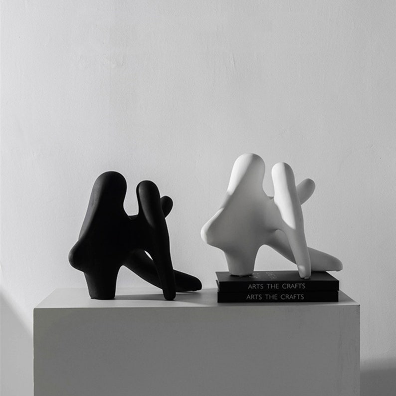Dancing Abstract SculptureBlackWhiteDancer GiftsGifts for HerCouples giftCeramicElegance StatuesWedding giftAnniversary