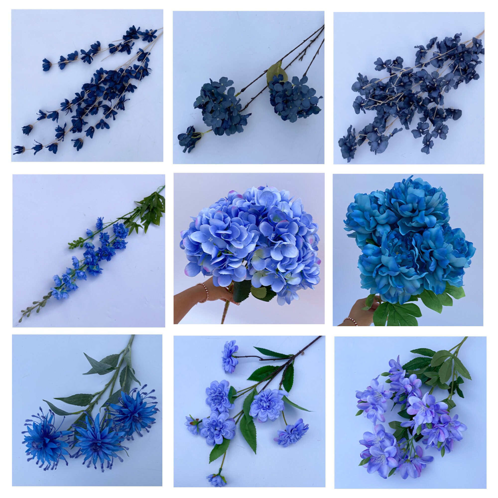 Real Touch Blue Faux Flower/Ocean Blue Silk Flowers/Artificial Etsy