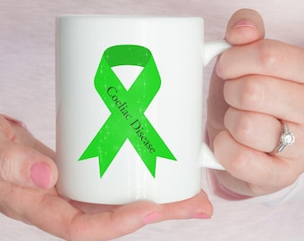 Coeliac Disease Awareness Mug, Coeliac Disease Ribbon, Coeliac Awareness Mug, Gluten Free Gift, Gluten Free Mug, Coeliac Gift, Coeliac Mug