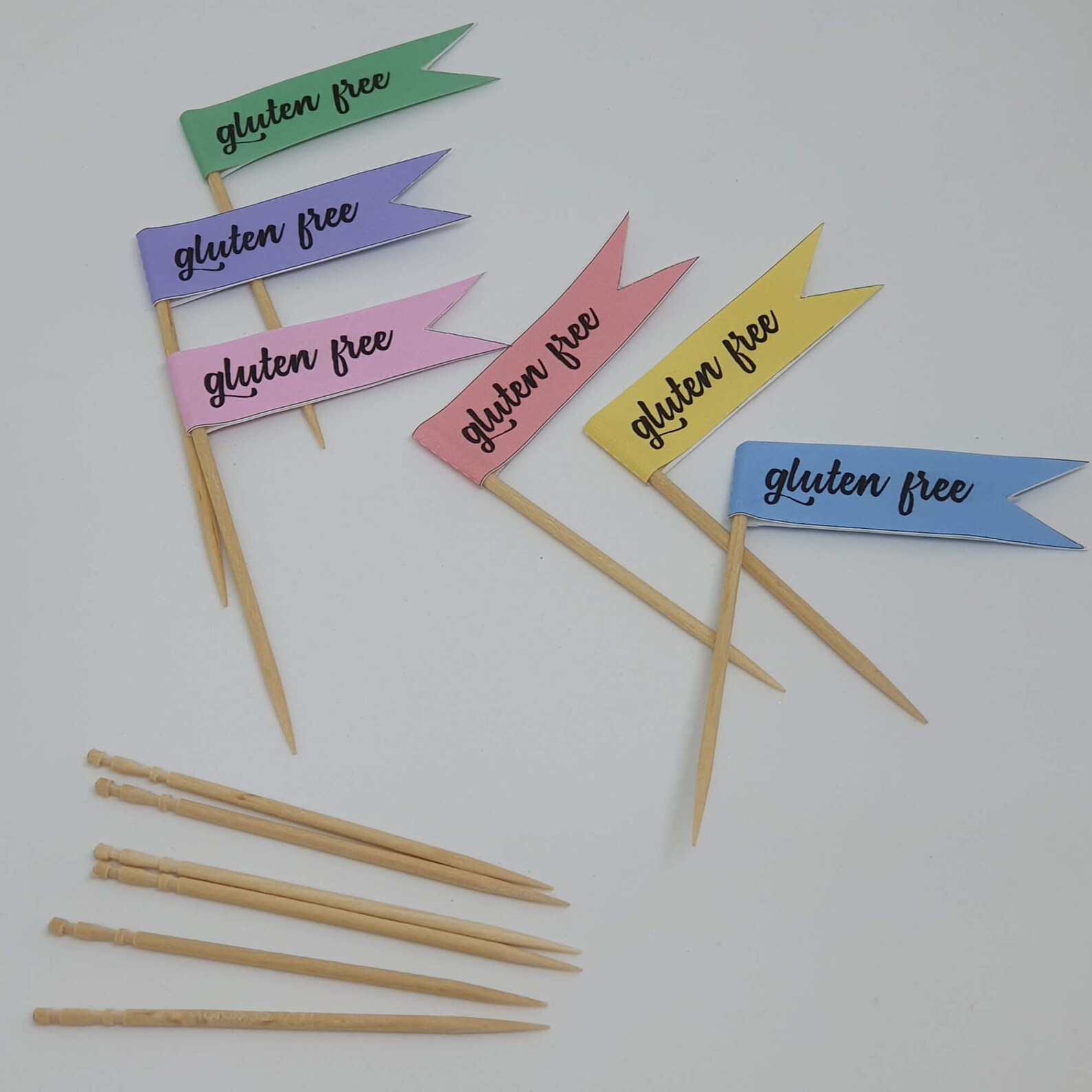 Gluten Free Toothpick Cake Flags Pastel DIY Allergy Flags | Etsy