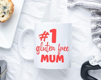 Number 1 Gluten Free Mum Gift, #1 Gluten Free Mum Mug, Coeliac Mum Mug, Gift For Gluten Free Mum, Gluten Free Mothers Day, Coeliac Mum Gift