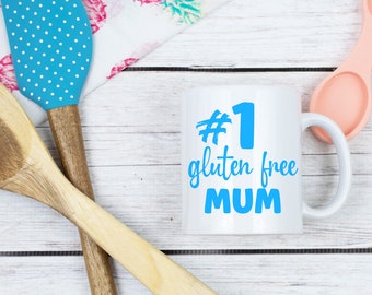 Number 1 Gluten Free Mum Gift, #1 Gluten Free Mum Mug, Coeliac Mum Mug, Gift For Gluten Free Mum, Gluten Free Mothers Day, Coeliac Mum Gift