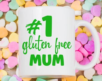 Number 1 Gluten Free Mum Gift, #1 Gluten Free Mum Mug, Coeliac Mum Mug, Gift For Gluten Free Mum, Gluten Free Mothers Day, Coeliac Mum Gift