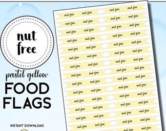 PRINTABLE Nut Free Flag, Nut Free Sign, Nut Allergy Alert Flag, Nut Free Catering Sign, Nut Free Cooking, Food Tags, Food Pick, Cafe Flag