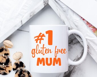Number 1 Gluten Free Mum Gift, #1 Gluten Free Mum Mug, Coeliac Mum Mug, Gift For Gluten Free Mum, Gluten Free Mothers Day, Coeliac Mum Gift