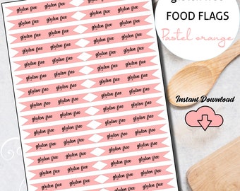 PRINTABLE Gluten Free Food Flags, Gluten Free Pick, Gluten Free Baking, Allergy Flag, Celiac Food Pick, Coeliac Baking, Toothpick Food Flags