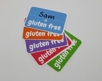 Name is Gluten Free Stickers, Allergy Sticker, Kids Allergy Stickers, Gluten Allergy Stickers, Coeliac Sticker, Back To School, Coeliac Kids