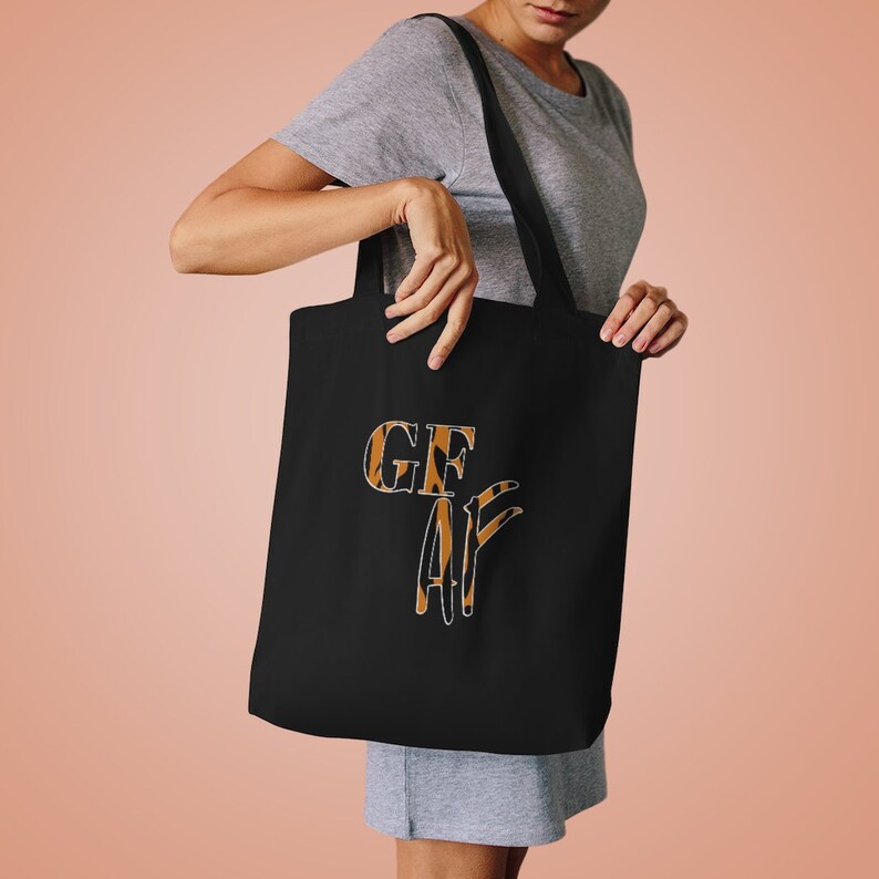 Gluten Free AF Coeliac Gift Gluten Free Bag Tiger Print Gluten Free As Fuck Canvas Black Tote Bag Animal Print Gluten Free Gift