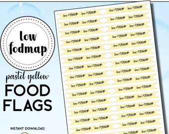 PRINTABLE Low FODMAP Flags, Low FODMAP Sign, Allergy Pick, Alert Flag, Low Fodmap Cooking, Allergy Food Tags, Allergy Food Pick, Cafe Flag