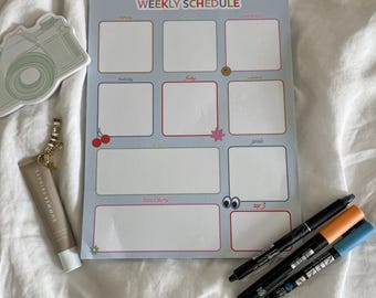 Colorful Weekly Planner Notepad | Cute Doodle Design