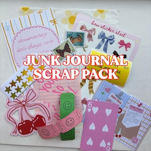 Junk Journal Scrap  Epherma Supply Kit - Mystery Assorted Ephemera Sticker Pack-  Mixed Media- Aesthetic, trinket,, sticker sheets