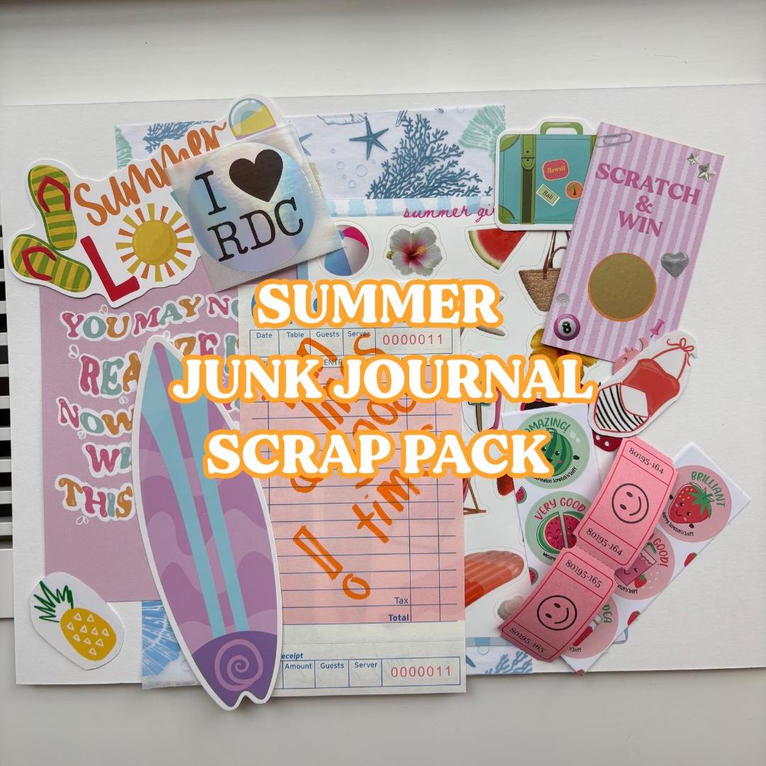 Summer Junk Journal Scrap Epherma Supply Kit - Mystery Assorted Ephemera Sticker Pack - Mixed Media - Esthetisch, trinket, stickervellen